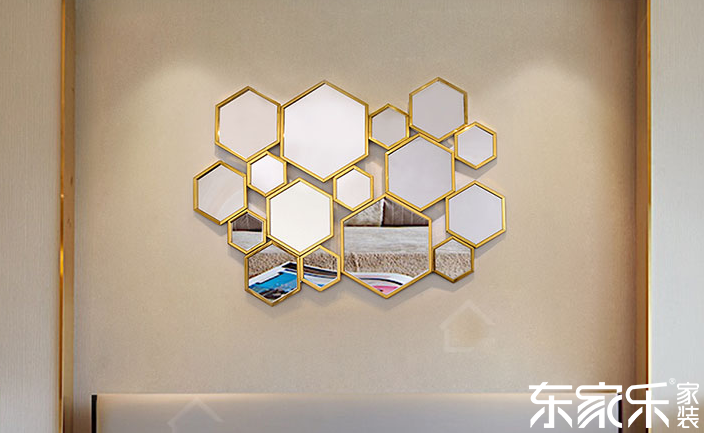 沙发背景墙镜子装饰